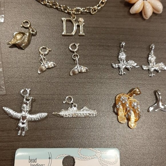 16Pc Lot Of Jewelry Beach Nautical Charm Bracelet Pendant Connectors Gold Silver - Picture 6 of 12